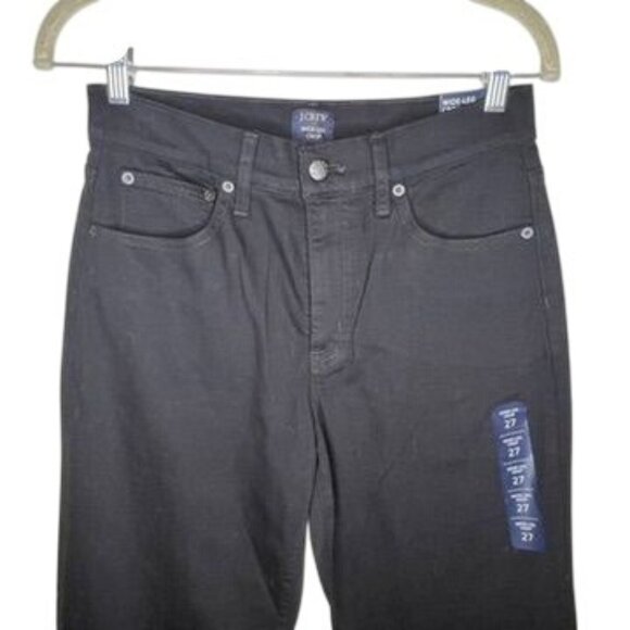 J.Crew Factory Wide-Leg Cropped Jeans Pants Size 27 Black Denim NWT - Picture 2 of 7